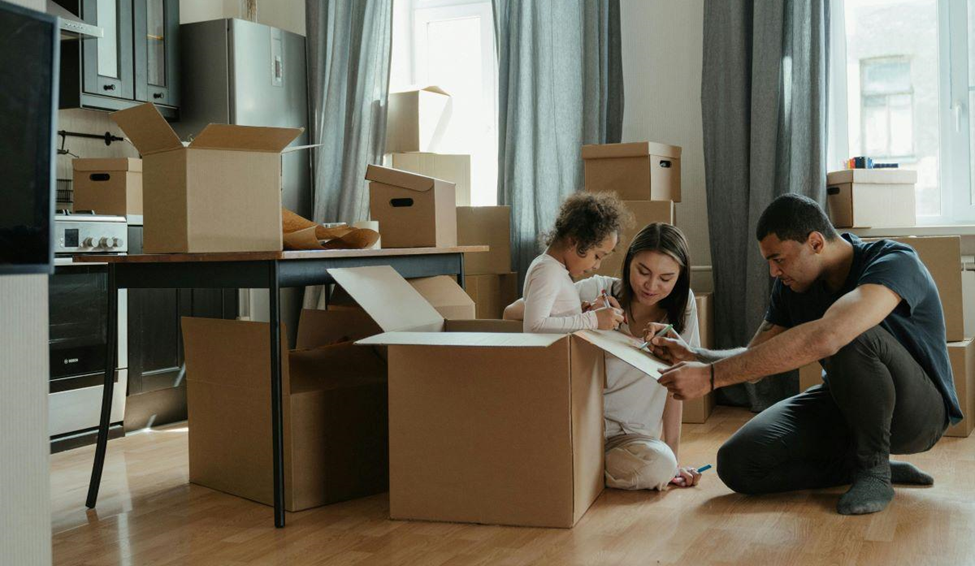 A family getting ready to move to a new home