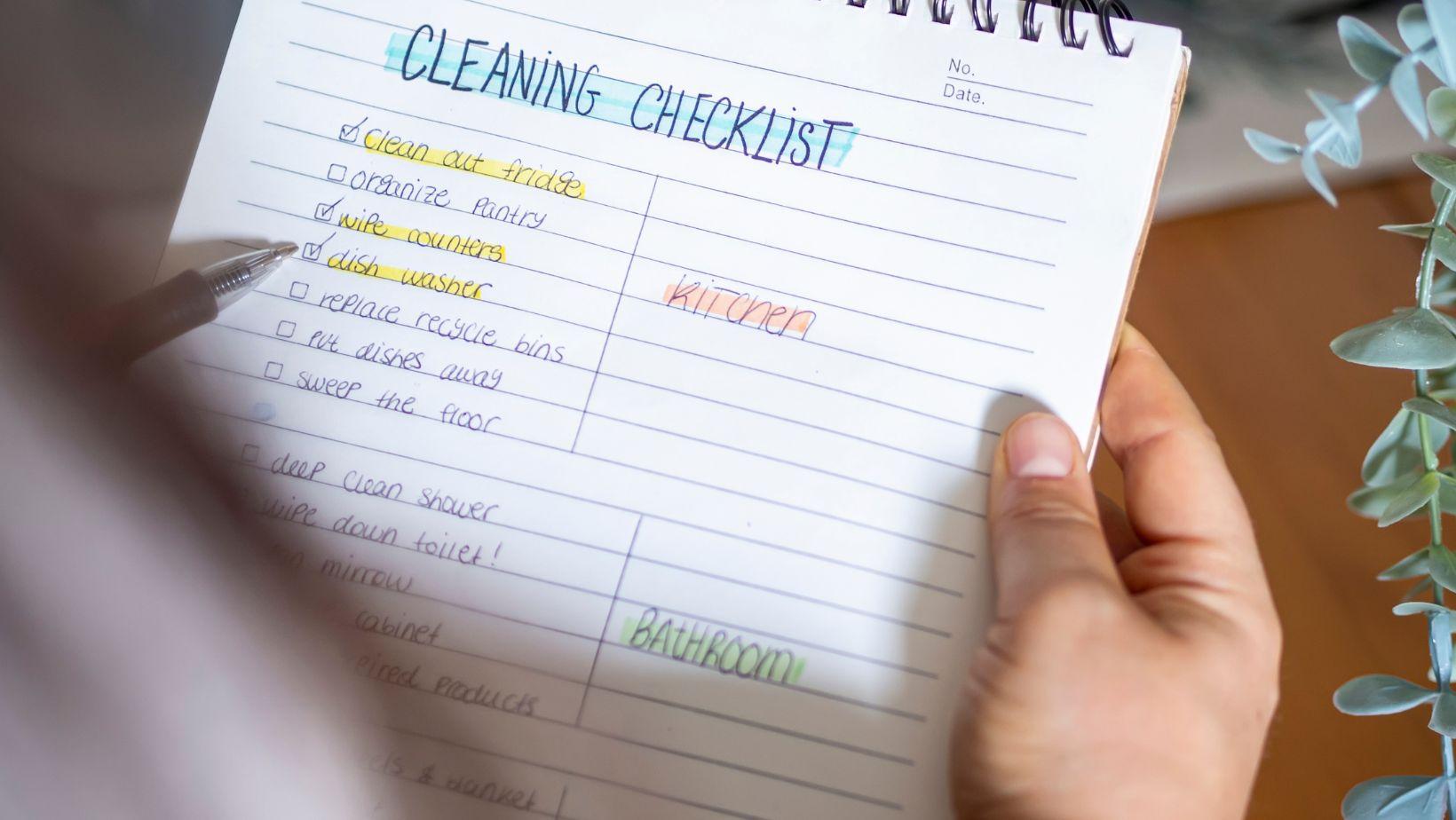 home cleaning checklist, healthier living space, cleaning tips for home, household cleaning guide, detailed cleaning checklist, home sanitation tips, deep cleaning routines, professional home cleaning, eco friendly cleaning checklist, residential cleaning plan
